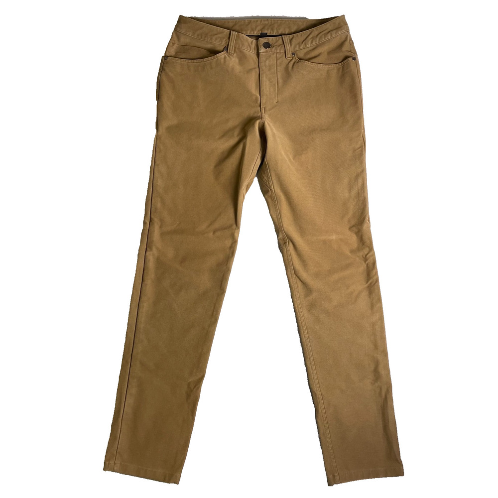 Lululemon ABC Slim Fit 5 Pocket Pant Mens 31 Khaki Utilitech Warpstreme Workwear